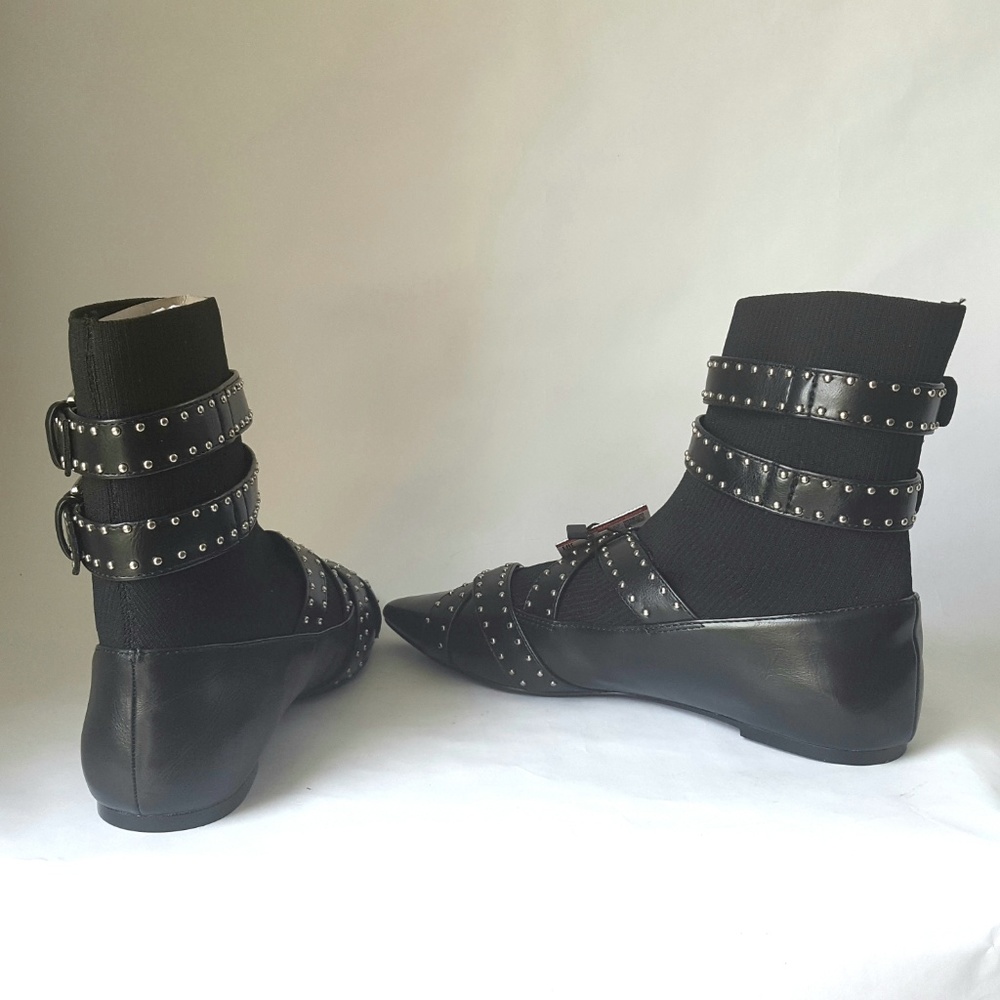 ZARA BUCKLED FLAT SOCK ANKLE BOOTS SIZE 6½-37 - Picture 3 of 5